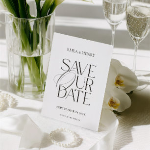 Modern Classic Save the Date Wedding Card