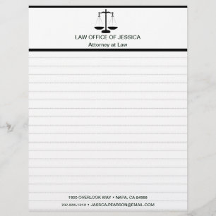 Modern Classic Scales Of Justice Law Letterhead