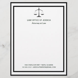 Modern Classic Scales Of Justice Law Letterhead
