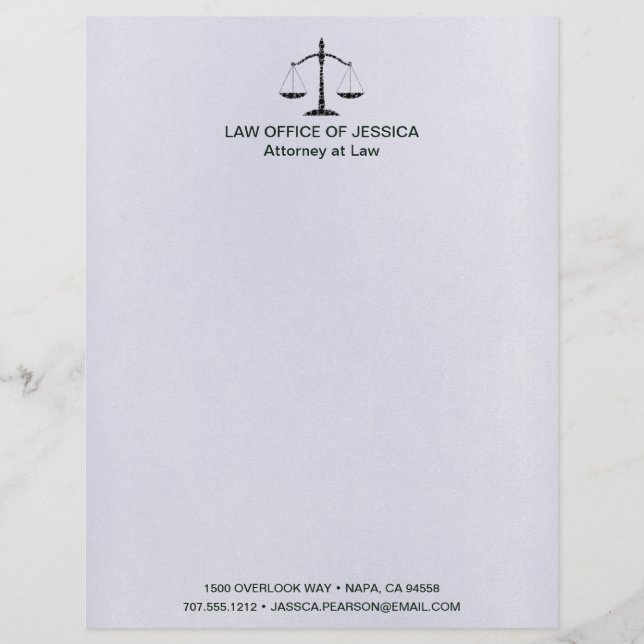 Modern Classic Scales Of Justice Law Letterhead (Front)