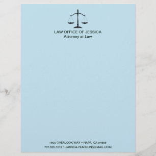 Modern Classic Scales Of Justice Law Letterhead
