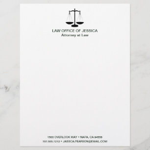 Modern Classic Scales Of Justice Law Letterhead
