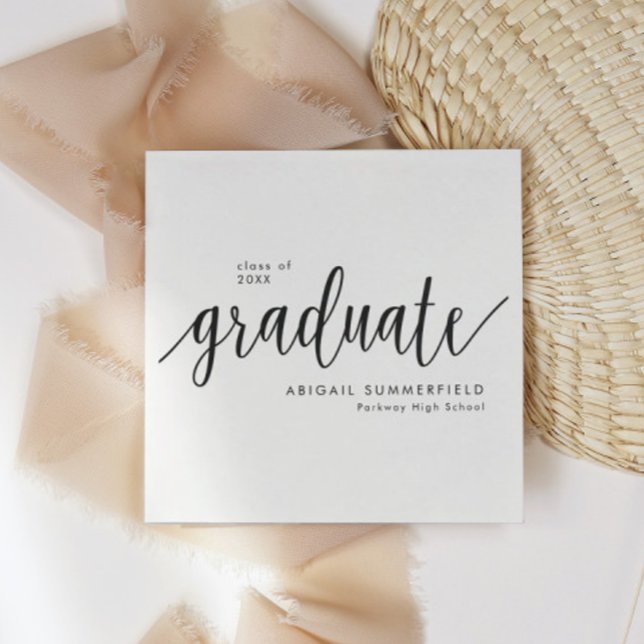 Modern Classic Script Graduation Party Napkin (Creator Uploaded)