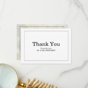 Modern Classic Serif Wedding Thank You Card