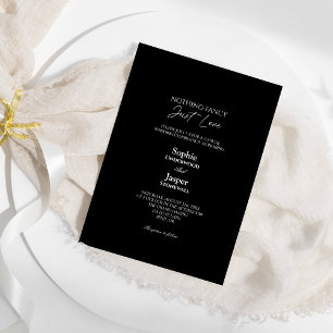 Modern Classic Simple Black Nothing Fancy Wedding Invitation