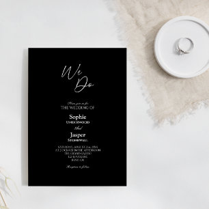 Modern Classic Simple Black We Do Wedding Invitation