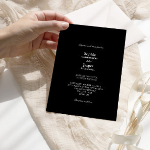 Modern Classic Simple Black Wedding Invitation