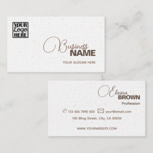 Modern Classic Simple Light Grey with Logo Elegant Business Card