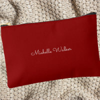 Modern Classic Simple Red & White Monogram