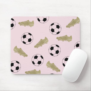 Modern Classic Soccer Cleats Ball Blush Pink Mouse Mat