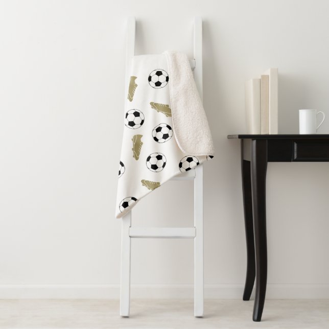 Modern Classic Soccer Cleats Ball Football Sherpa Blanket (In Situ)