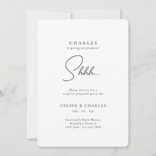 Modern Classic Surprise Proposal Rounded Invitation