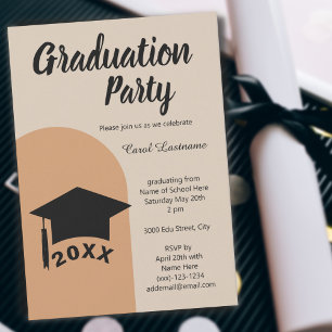 Modern Classic Terracotta Arch Graduation Party Invitation