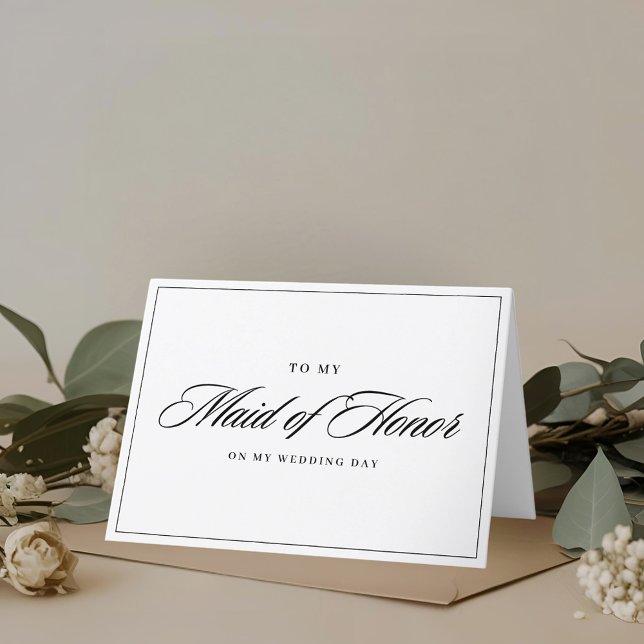 Modern Classic to Maid of Honour on Wedding Day Thank You Card (Creator Uploaded)