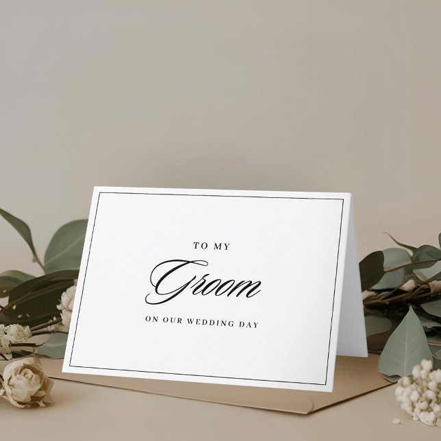 Modern Classic to My Groom on Our Wedding Day Thank You Card (Creator Uploaded)