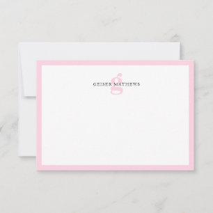 Modern Classic Typographic Light Pink Monogram Card