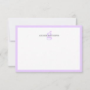Modern Classic Typographic Purple Monogram Card