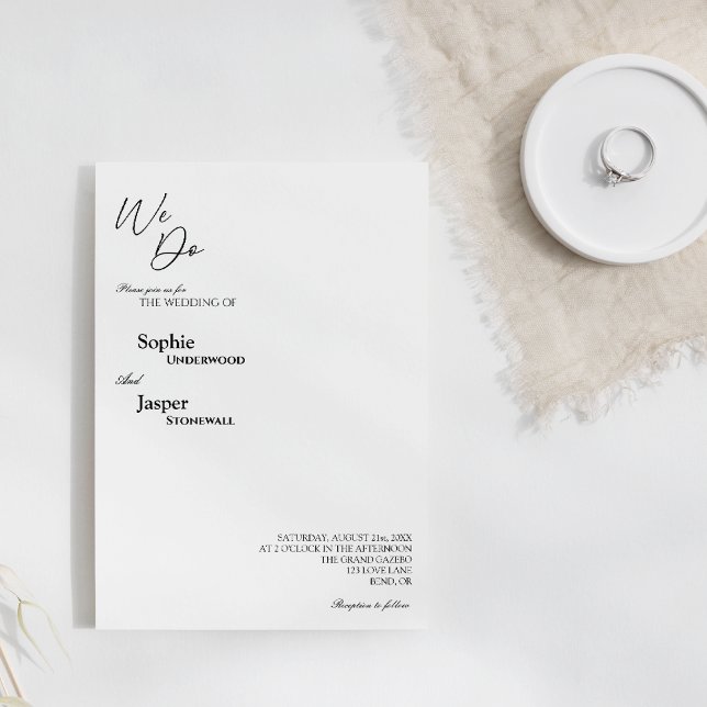 Modern Classic We Do Wedding Invitation (Creator Uploaded)