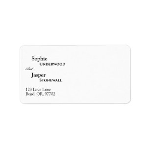 Modern Classic Wedding Address Label
