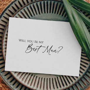 Modern Classic Wedding Best Man Proposal Card