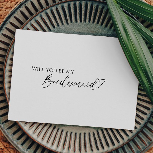 Modern Classic Wedding Bridesmaid Proposal Card (Creator Uploaded)