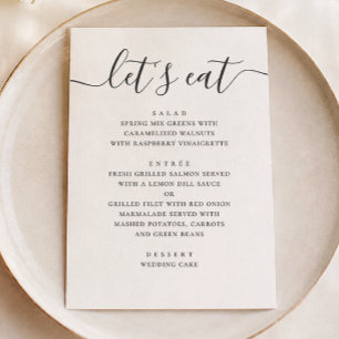 Modern Classic Wedding Calligraphy Lets Eat Menu