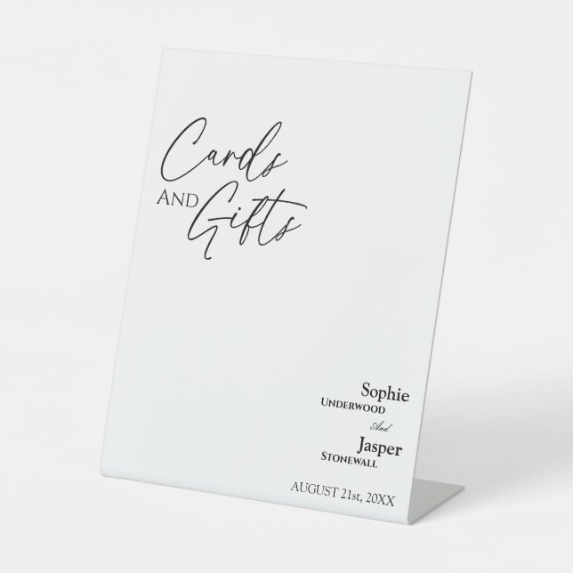 Modern Classic Wedding Cards and Gifts Sign (Front)