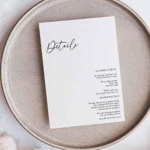 Modern Classic Wedding Details Enclosure Card