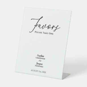 Modern Classic Wedding Favours Pedestal Sign