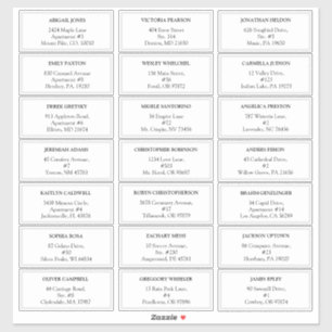 Modern Classic Wedding guest address labels