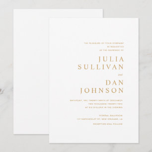 Modern Classic Wedding Invitation Right Justified