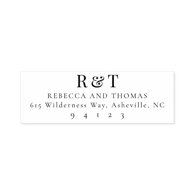 Modern Classic Wedding Monogram Return Address Self-inking Stamp (Design)
