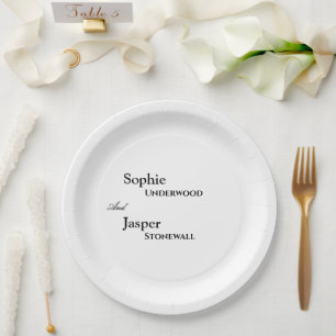 Modern Classic Wedding Paper Plate