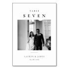 Modern Classic Wedding Photo Table Number Card