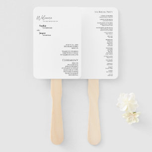 Modern Classic Wedding Program Fan