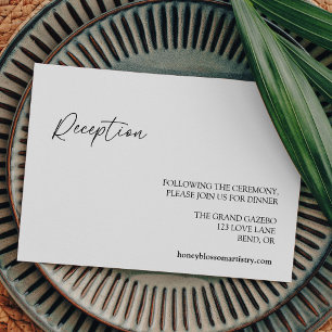 Modern Classic Wedding Reception Enclosure Card