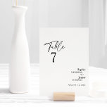 Modern Classic Wedding Table Number Card<br><div class="desc">This modern classic wedding table number card is perfect for your elegant modern wedding. This design features black simple calligraphy off set on a neutral bright white background to match your classic traditional wedding or minimalist boho wedding in the spring, summer, fall, or winter. Please feel free to reach out...</div>