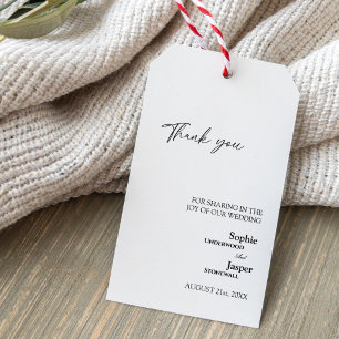 Modern Classic Wedding Thank You Gift Tag