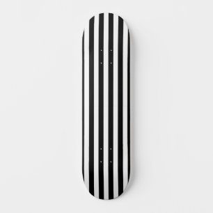Modern Classic White and Black Striped Skateboard