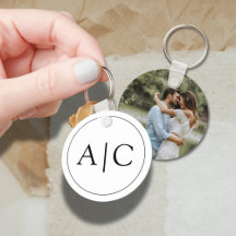 Modern Classic White Monogram Wedding Photo