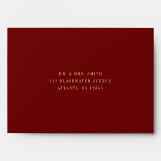 Modern Classic Wine Red Wedding Envelope