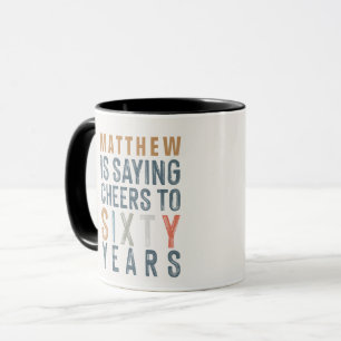 Modern classy 60th birthday stylish typography mug