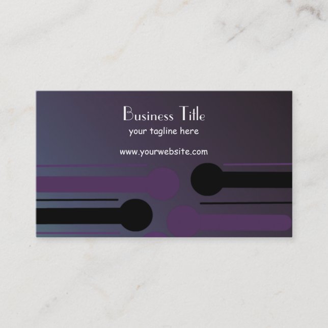 Modern Classy Black and Purple Business Card (Front)