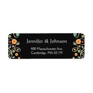 Modern Classy Black Swirl Floral Stylish RSVP