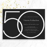 Modern Classy Black White Minimalist 50th Birthday Invitation<br><div class="desc">Modern Classy Black White Minimalist 50th Birthday Invitation. Modern minimalist birthday invitation design,  simple yet classy and elegant. great for a black & white themed party! Need help customising this design? Contact the designer/creator by clicking on the 'Message' button below.</div>