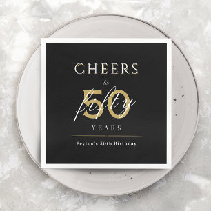 Modern classy cheers to 50 years birthday party napkin