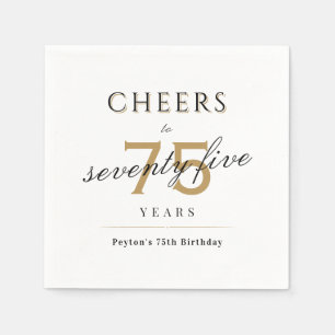 Modern classy cheers to 75 years birthday party napkin