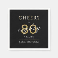 Modern classy cheers to 80 years birthday party