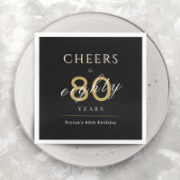 Modern classy cheers to 80 years birthday party