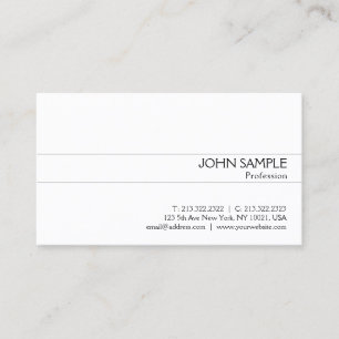 Modern Classy Clean Design White Plain Trending Business Card